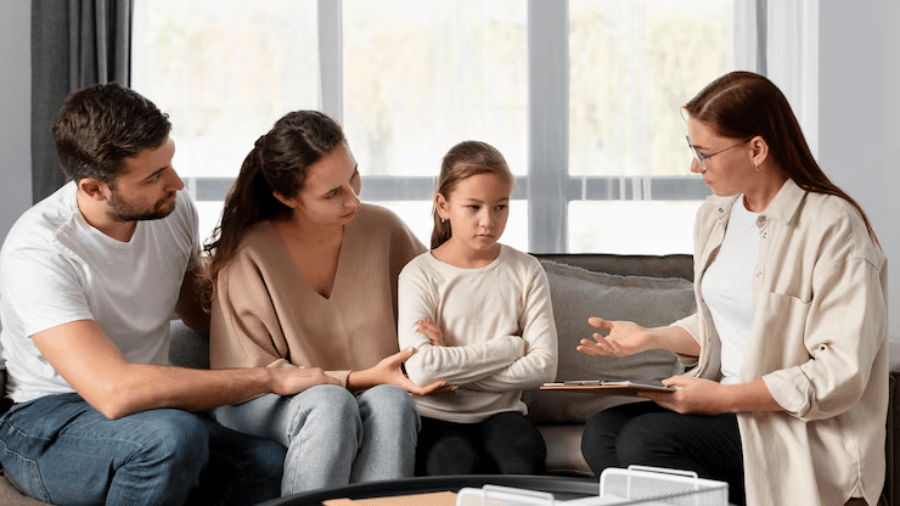 Family counselling session in progress